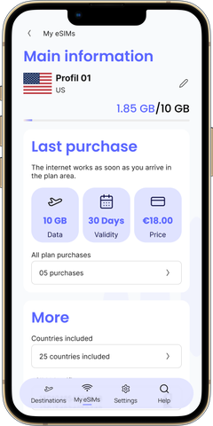 Roamance app profile screen